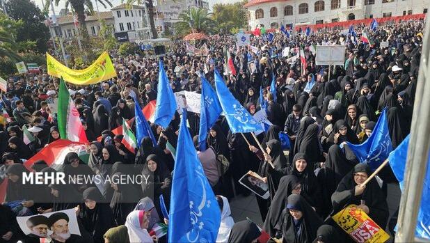 فریاد استکبارستیزی مردم دیار میرزا در یوم‌الله ۱۳ آبان؛گیلانی‎ها آمدند