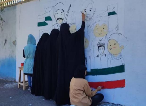 یاد شهدای دانش‌آموز در قاب نقاشی نوجوانان هنرمند تبریز