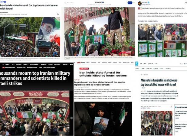 انعکاس گسترده مراسم تشییع «شهدای اقتدار» در رسانه‌های خارجی+فیلم و عکس