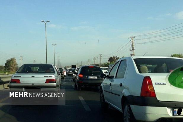 ترافیک شدید در اتوبان شهیدکسایی و جاده های منتهی به یادگار امام تبریز