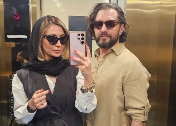 قاب عاشقانه بهرام رادان و همسرش در سفر به قشم