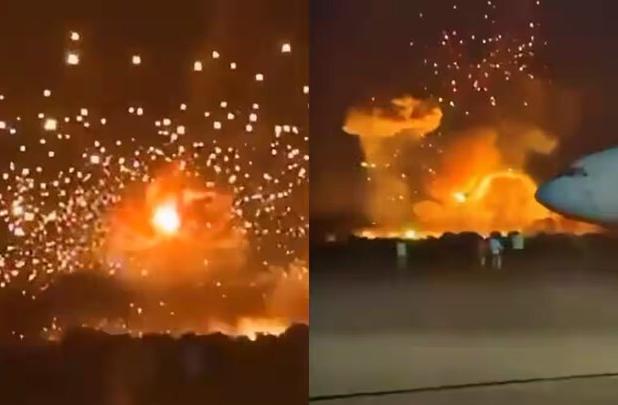 آتش‌سوزی مهیب در انبار مهمات ارتش چاد+ فیلم