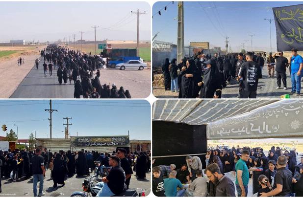 راهپیمایی جاماندگان اربعین حسینی در خرامه فارس