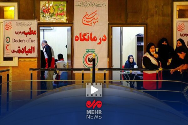 ارائه خدمات شبانه‌روزی درمانی و امدادی هلال‌احمر به زائران اربعین