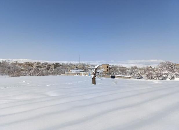 بارش برف در روستای سنجد خراسان شمالی