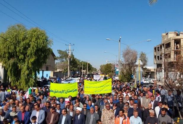 راهپیمایی استکبارستیزی مردم خرامه در ۱۳ آبان ماه
