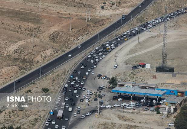 ترافیک سنگین در محور آزادراه رشت - قزوین ورودی رودبار
