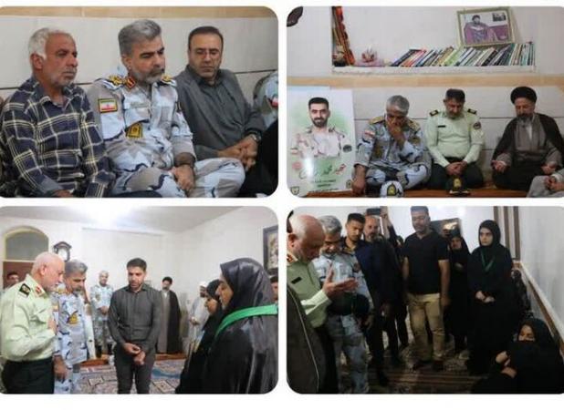 دیدار فرماندهان انتظامی و مرزبانی بوشهر با خانواده شهید محمد زارعی