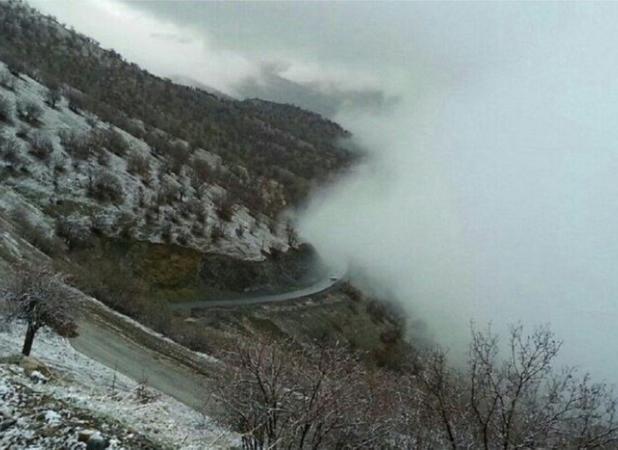 بارش برف و باران در شب یلدای کردستانی‌ها
