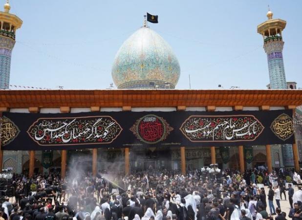 عزاداری تاسوعای حسینی در حرم شاهچراغ (ع)