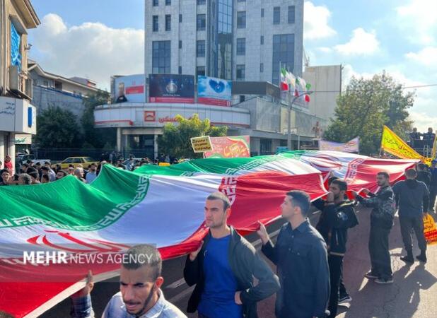 حمایت مردم نمین از آرمان‌های استکبارستیزی انقلاب اسلامی در ۱۳ آبان