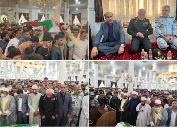 پیکر شهید مدافع امنیت در شهر «نخل تقی» تشییع و خاکسپاری شد