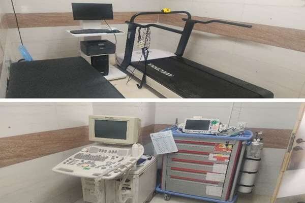 تنها بیمارستان فهرج مجهز به دستگاه‌های اکوکاردیوگرافی و تست ورزش شد