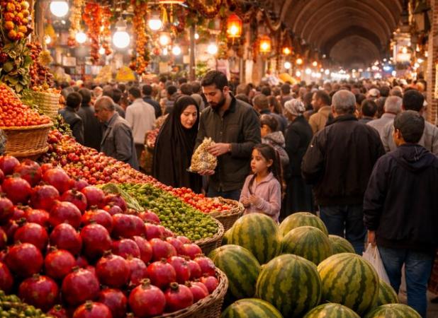 بازار شب یلدا ، روایتگر شور و شوق یلدایی