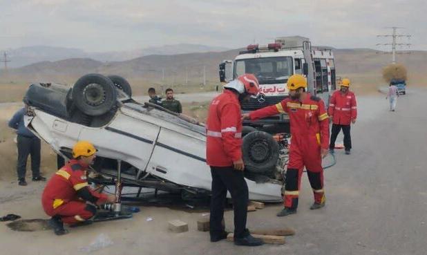 واژگونی پراید در کنارگذر شمالی بجنورد یک مصدوم برجا گذاشت