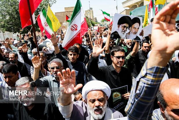 راهپیمایی مردم قم در محکومیت حمله رژیم صهیونی به ایران