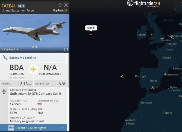 حرکت مشکوک هواپیمای جنگ الکترونیک نیروی هوایی آمریکا