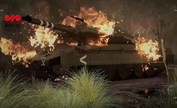 تانک مرکاوای اسرائیل در جنوب غزه به آتش کشیده شد