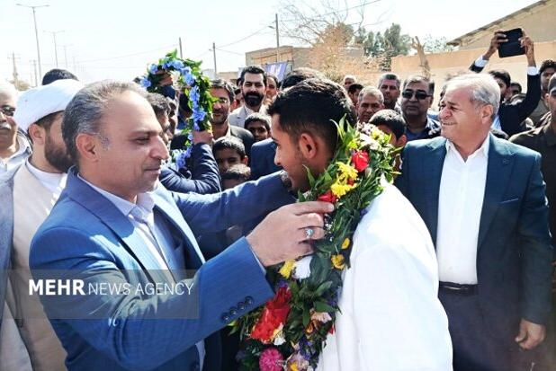 استقبال گرم مردم زهک از عضو تیم ملی کبدی ایران