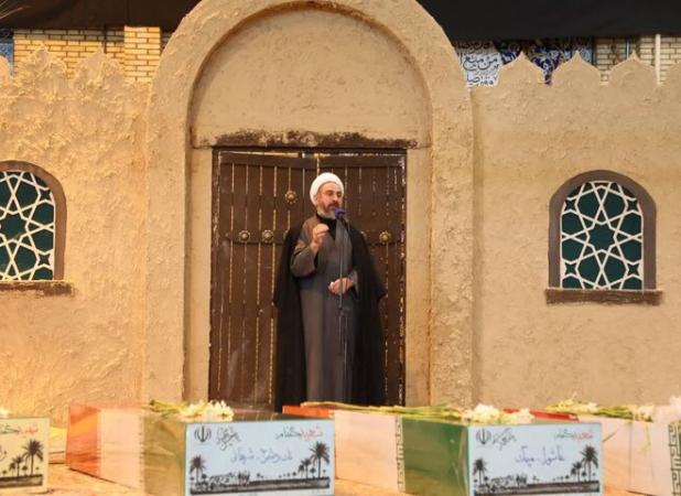 صحبت های امام جمعه ایلام در مراسم تشییع پیکر شهدای گمنام