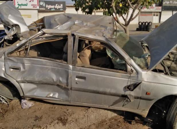 ۴ مصدوم در حادثه واژگونی خودرو در جاده کلات- مشهد