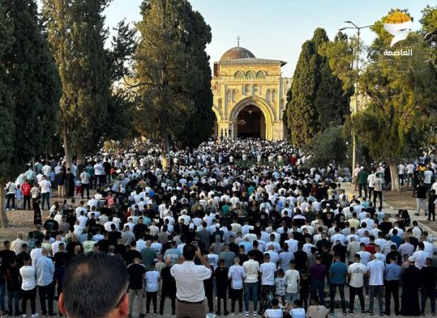 عیدقربان در فلسطین؛حضور گسترده در مسجدالاقصی تا اقامه نماز در غزه