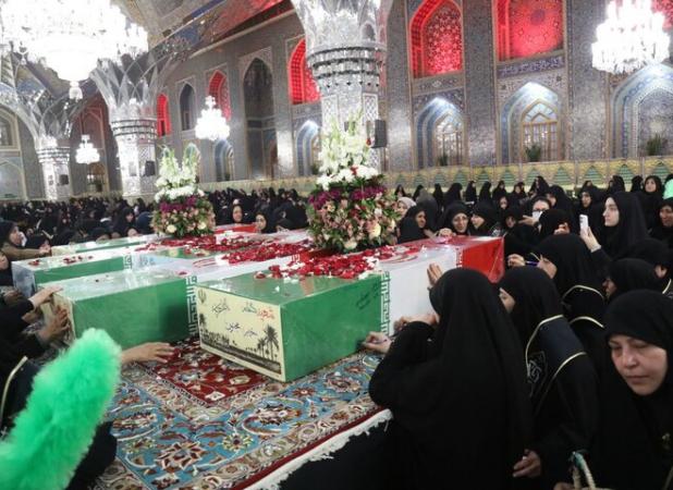 مراسم وداع با پیکر شهدای گمنام در حرم منور امام رضا(ع) برگزار شد