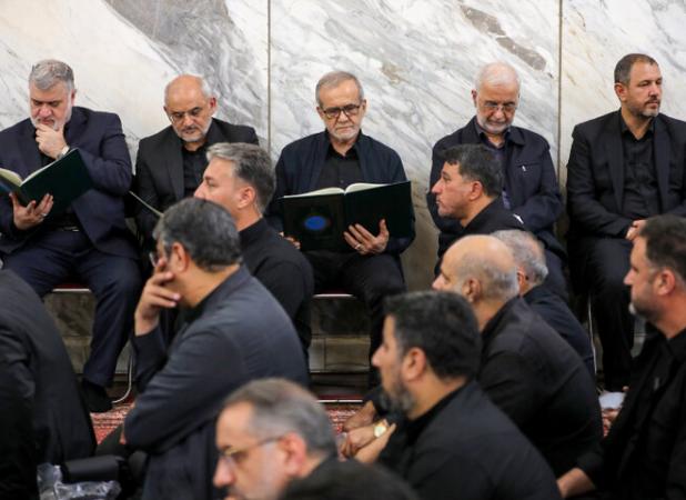 حضور پزشکیان در مراسم بزرگداشت شهید سرلشکر کاظمی