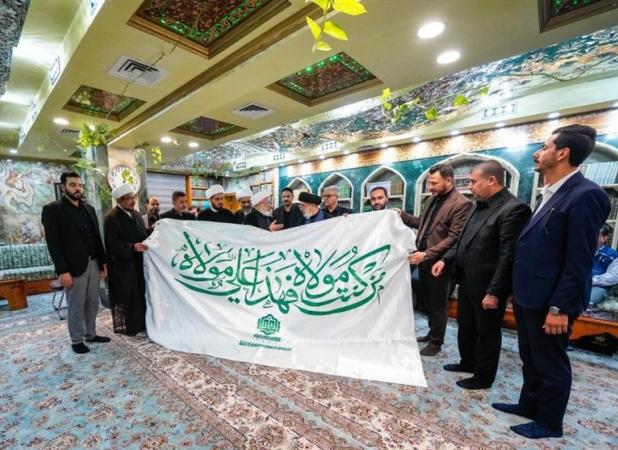 پرچم غدیر به آستان‌های حسینی، عباسی و عسکری رسید