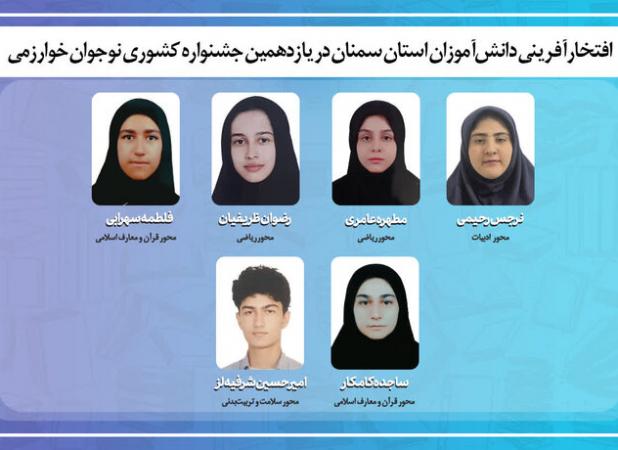 درخشش دانش‌آموزان استان سمنان در جشنواره نوجوان خوارزمی