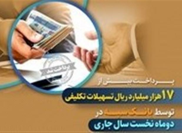 پرداخت بیش از ۱۷ هزار میلیارد ریال تسهیلات تکلیفی توسط بانک سپه در دو‌ماه نخست سال جاری