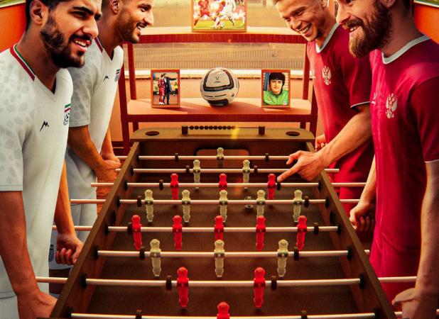فوتبال‌دستی محبی و عزت‌اللهی روی پوستر روس‌ها