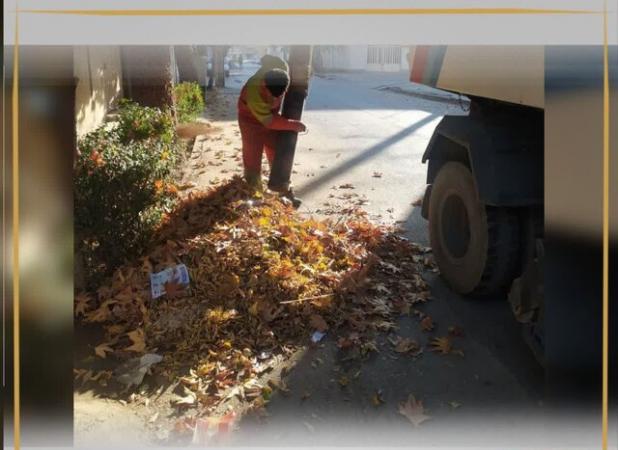 اجرای عملیات جمع‌آوری برگ‌های پاییزی در بجنورد 