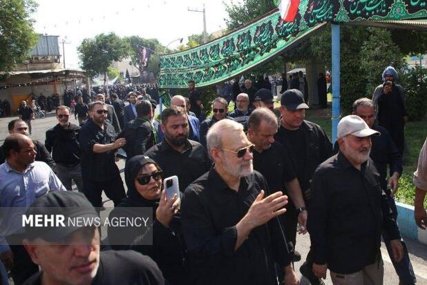 حضور علی لاریجانی در مراسم تشییع سردار غلامعلی رشید