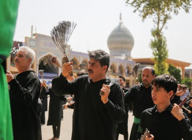 سومین حرم اهل بیت(ع) غرق در عزای شهید کربلا