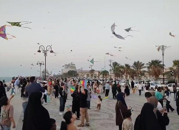 پرواز بادبادک‌ها در ساحل بوشهر