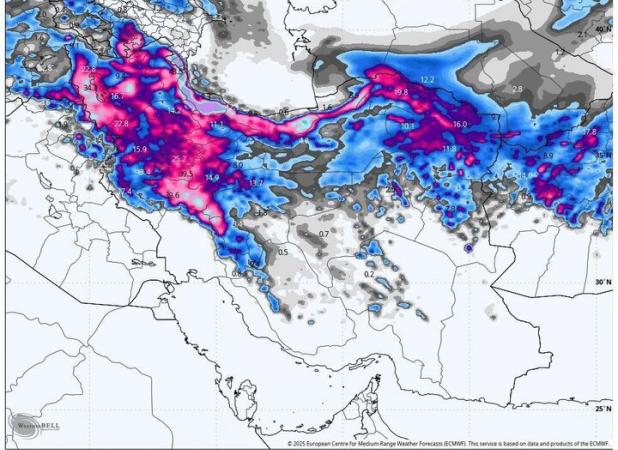 هواشناسی ایران ۱۹ بهمن؛ هشدار کولاک و بارش شدید برف و باران