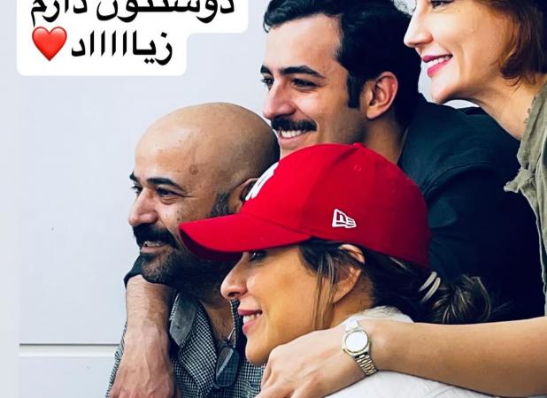 قاب صمیمی علی شادمان و سحر دولتشاهی در کنار خانم بازیگر