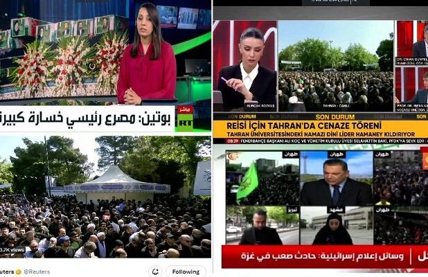 پخش زنده تشییع تاریخی شهدای خدمت از رسانه‌های بین‌المللی