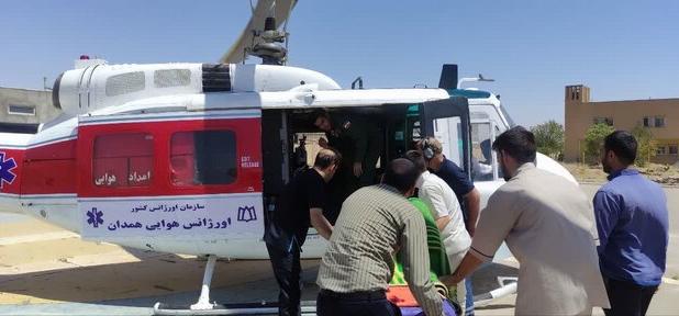 انجام ۶ سورتی پرواز بالگرد اورژانس هوایی همدان برای نجات بیماران