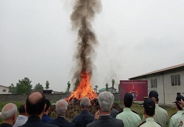 امحای بیش از یک تن انواع مواد مخدر و روانگردان در گیلان 