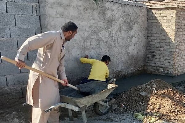 بازسازی معابر شهر دلگان توسط جوانان جهادی