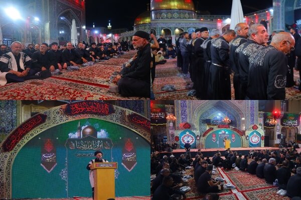 عزاداری سنتی زائران چهارمحال و بختیاری در حرم رضوی برگزار شد