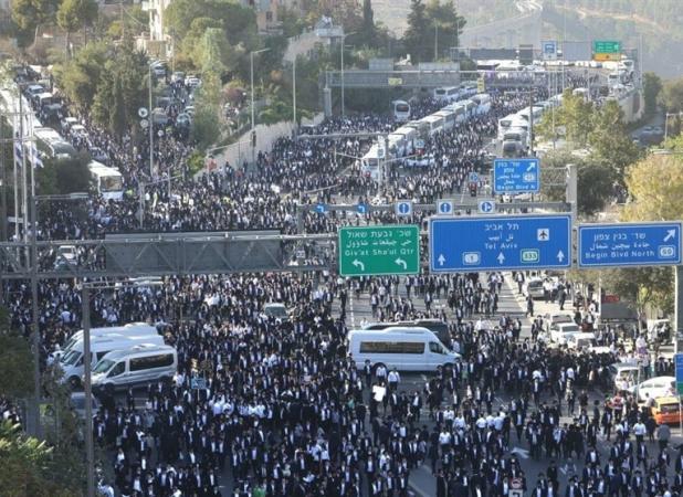 تظاهرات گسترده یهودی‌های ارتدوکس در قدس اشغالی