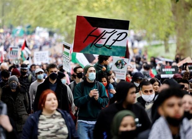 تظاهرات حمایت از فلسطین در اروپا؛ درخواست تحریم اسرائیل