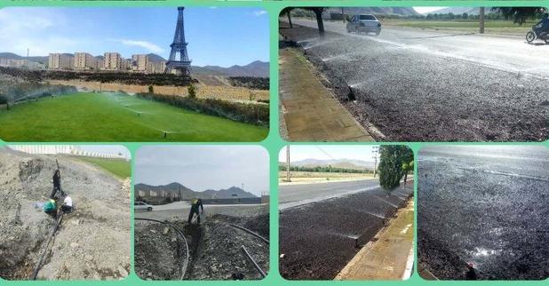 اجرای پروژه آبیاری تحت فشار در مجموعه تفریحی گردشگری جهان کوچک ملایر