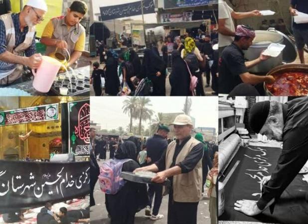 خدمت‌رسانی موکب گناوه به زائران اربعین در کربلا