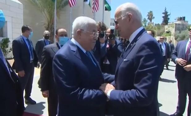 دیدار بایدن و محمود عباس در فلسطین اشغالی+فیلم