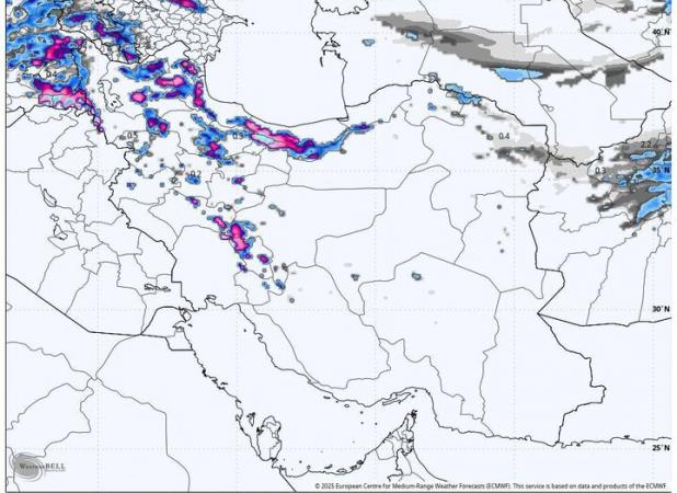 هشدار بارش‌های سنگین و کاهش دما در نیمه شمالی کشور تا روز پنجشنبه