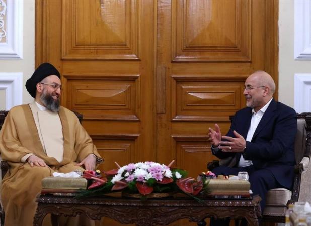دیدار حکیم با قالیباف؛ تأکید بر گسترش همکاری‌های پارلمانی و حمایت از ثبات منطقه
